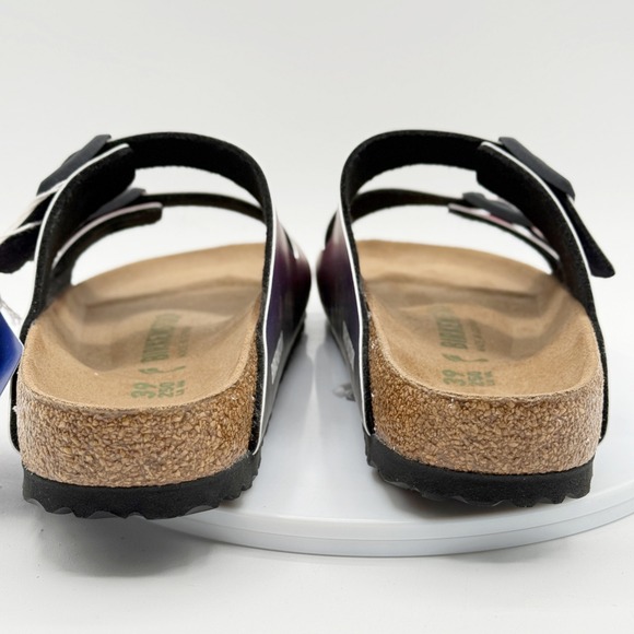 Birkenstock Arizona Vegan Sandals NARROW 39 / 8 Womens Ombre Pink Purple - Picture 12 of 12